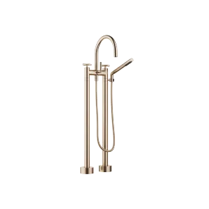 TARA Two-hole bath mixer for free-standing assembly with hand shower set - Brushed Champagne (22kt Gold) - 25 943 892-46