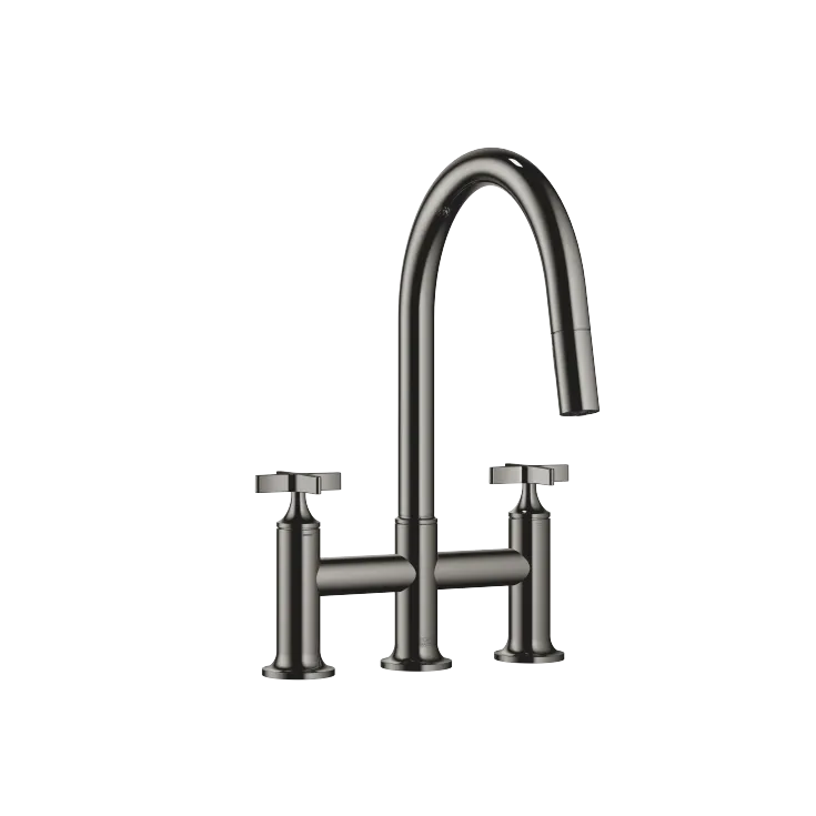 VAIA Mélangeur sur pont à trois trous Pull-down avec fonction douchette - Dark Chrome - 19 875 809-19 0010