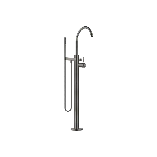 Single-lever bath mixer with stand pipe for free-standing assembly with hand shower set - Brushed Dark Platinum - 25 863 661-99 0050