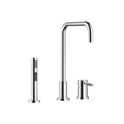 META 02 Two-hole mixer with individual rosettes with rinsing spray set - Chrome - Set containing 2 articles
