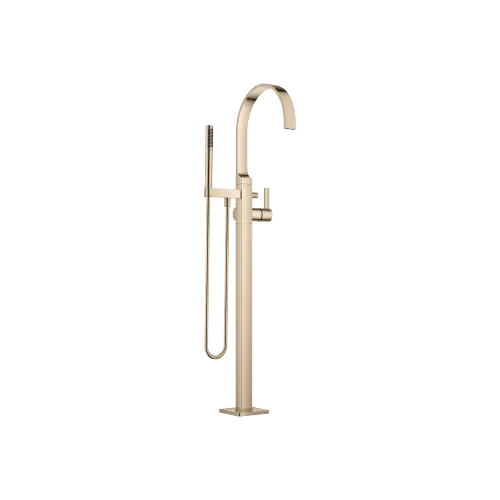 MEM Single-lever bath mixer with stand pipe for free-standing assembly with hand shower set - Champagne (22kt Gold) - 25 863 782-47