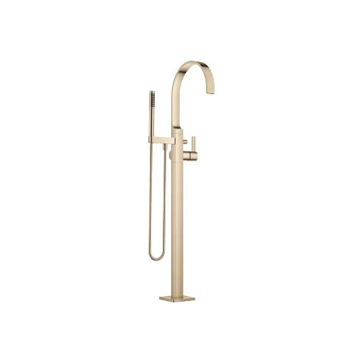 MEM Single-lever tub mixer with stand pipe for freestanding installation with hand shower set - Champagne (22kt Gold) - 25 863 782-47