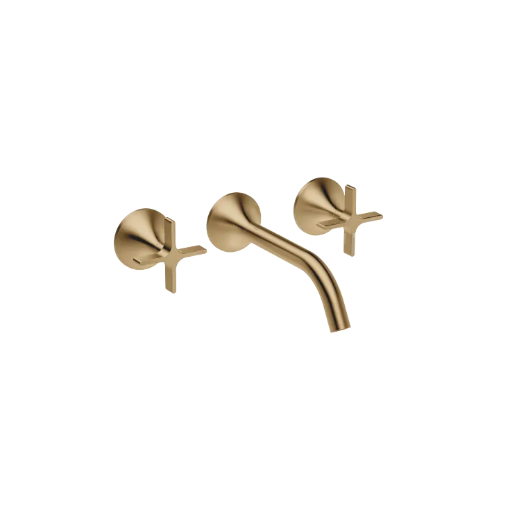 VAIA Wall-mounted basin mixer without pop-up waste - Brushed Dark Brass - 36 712 809-39