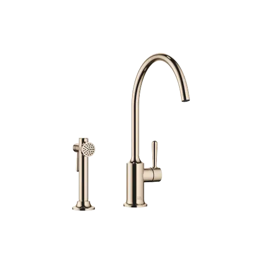 VAIA Single-lever mixer with rinsing spray set - Champagne (22kt Gold) - Set containing 2 articles