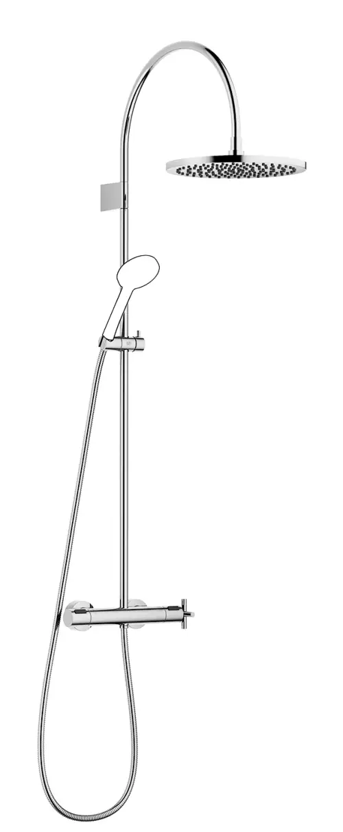 TARA Showerpipe with shower thermostat without hand shower 300 mm - Brushed Dark Bronze (PVD) - 34 465 892-43
