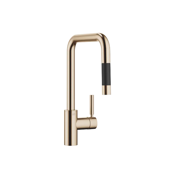 META SQUARE Mitigeur monocommande Pull-down avec fonction douchette - Champagne brossé (Or 22cts) - 33 870 861-46 0010