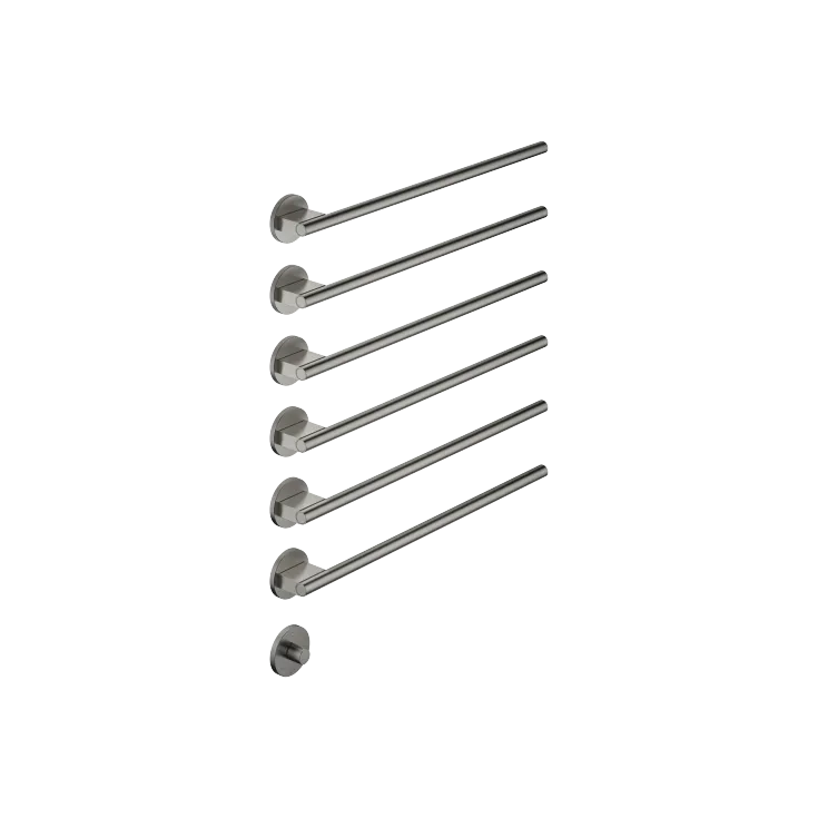 Handtuchwärmer , 6-fach , Ausladung rechts , mit Bedienelement - Dark Platinum gebürstet - Set aus 2 Artikeln