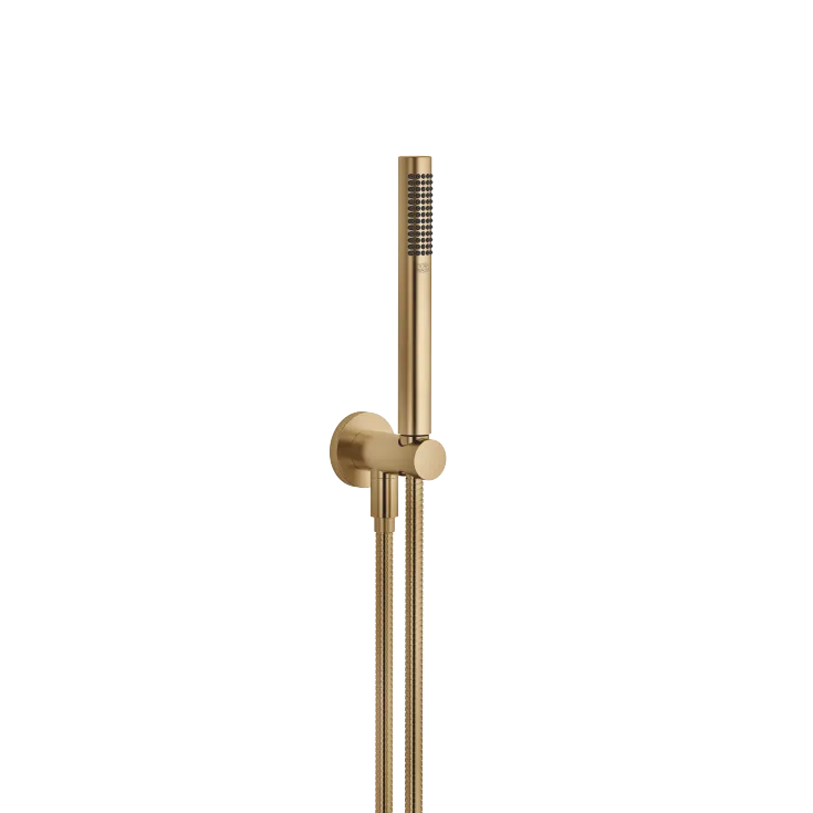 Hand shower set with integrated shower holder FlowReduce - Brushed Dark Brass - 27 802 660-39 0010