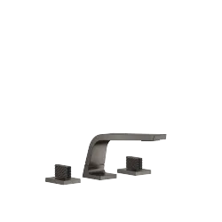 CL.1 Three-hole basin mixer without pop-up waste - Brushed Dark Platinum - Set containing 3 articles