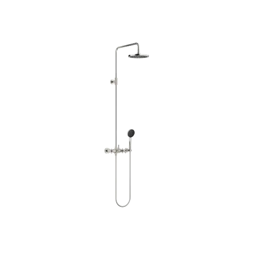 TARA Application Showerpipe avec mélangeur de douche 220 mm - Platine brossé - Set contenant 2 articles