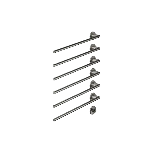 Towel warmer , 6-fold , projection left , with control element - Dark Chrome - Set containing 2 articles