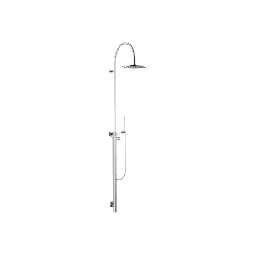 Shower system with single-lever shower mixer without hand shower FlowReduce - Brushed Chrome - 26 025 661-93