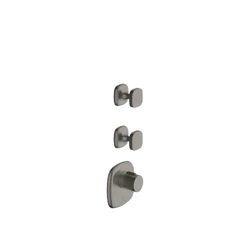 COYA xTOOL Thermostatmodul mit 2 Ventilen - Dark Platinum gebürstet - Set aus 3 Artikeln