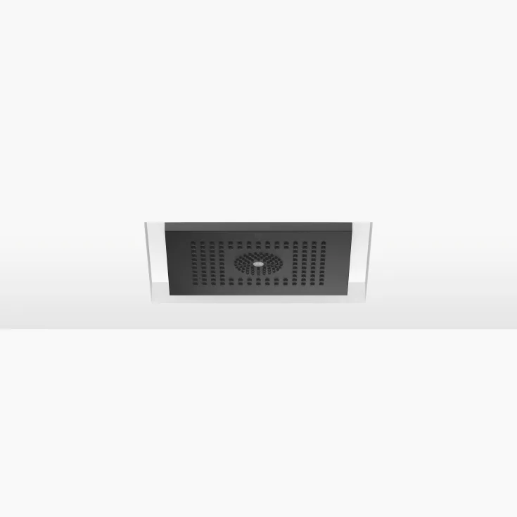 Rain shower flush mounted with light 11-3/4" x 9-1/2" - Matte Black - 28 044 980-33 0010