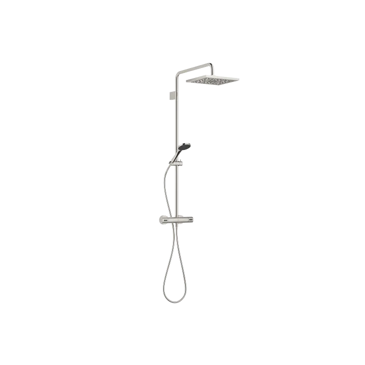 SYMETRICS Showerpipe with shower thermostat - Platinum - Set containing 2 articles