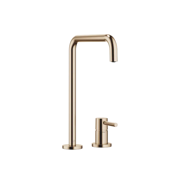 META SQUARE Zweilochbatterie mit Einzelrosetten - Champagne gebürstet (22kt Gold) - 32 815 861-46