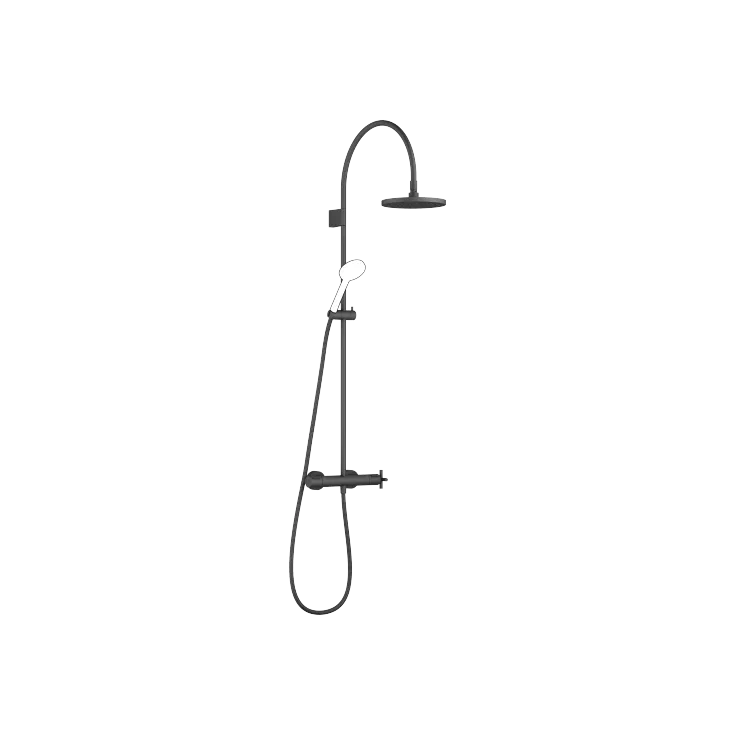 TARA Showerpipe mit Brause-Thermostat ohne Handbrause FlowReduce - Schwarz matt - 34 463 892-33