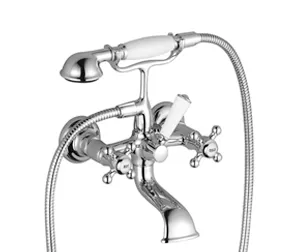 MADISON Bath mixer for wall mounting with hand shower set - Brushed Dark Brass - 25 023 360-39