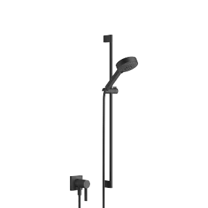 Mitigeur monocommande encastré avec raccord de douche intégré avec garniture de douche sans douchette - Noir mat - 36 013 970-33