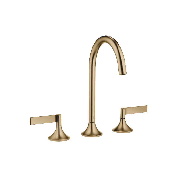 VAIA Three-hole basin mixer with pop-up waste - Brushed Dark Brass - 20 713 819-39 0010