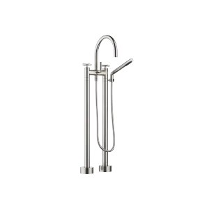TARA Two-hole bath mixer for free-standing assembly with hand shower set - Brushed Platinum - 25 943 892-06
