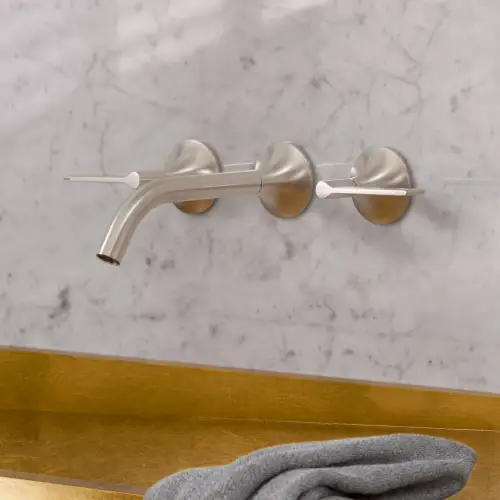 VAIA Wall-mounted basin mixer without pop-up waste - Champagne (22kt Gold) - 36 712 819-47