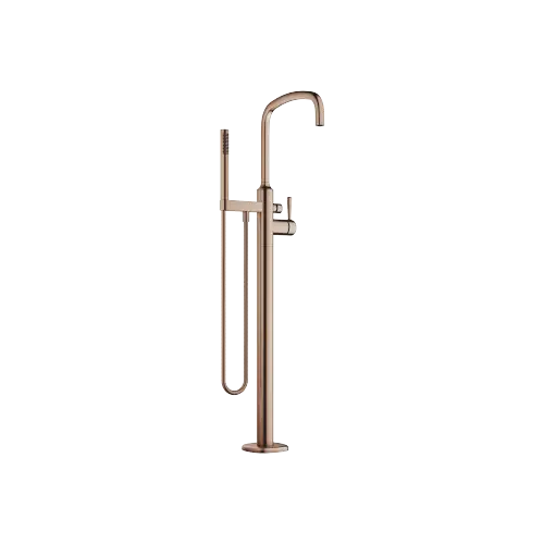 COYA Single-lever bath mixer with stand pipe for free-standing assembly with hand shower set - Brushed Bronze (PVD) - 25 863 404-42