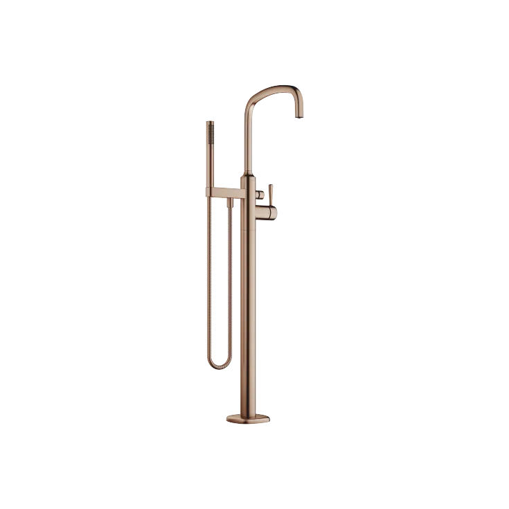 COYA Single-lever bath mixer with stand pipe for free-standing assembly with hand shower set - Brushed Bronze (PVD) - 25 863 404-42