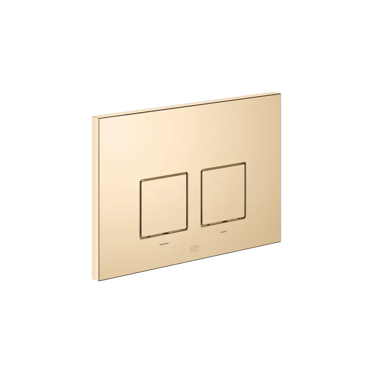 Platine de commande pour réservoir de chasse d’eau à encastrer de la société Geberit de forme carrée - Laiton (Or 23cts) - 12 665 980-09