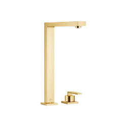 LOT Zweilochbatterie mit Einzelrosetten - Messing gebürstet (23kt Gold) - 32 815 680-28