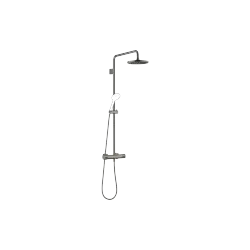 Showerpipe with shower thermostat without hand shower FlowReduce - Brushed Dark Platinum - 34 459 979-99