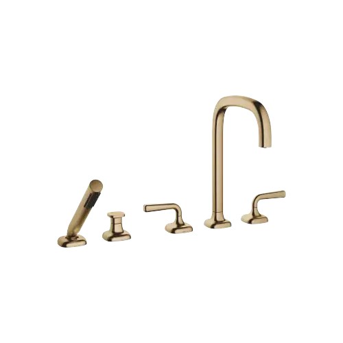 COYA Five-hole bath mixer for deck mounting with diverter - Brushed Dark Brass (PVD) - 27 522 414-39