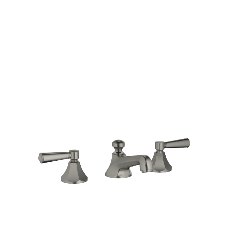 MADISON Three-hole lavatory mixer with drain - Brushed Dark Platinum - Set containing 3 articles