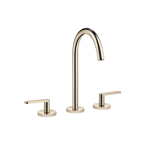 META Three-hole basin mixer with pop-up waste - Light Gold (PVD) - 20 713 661-26