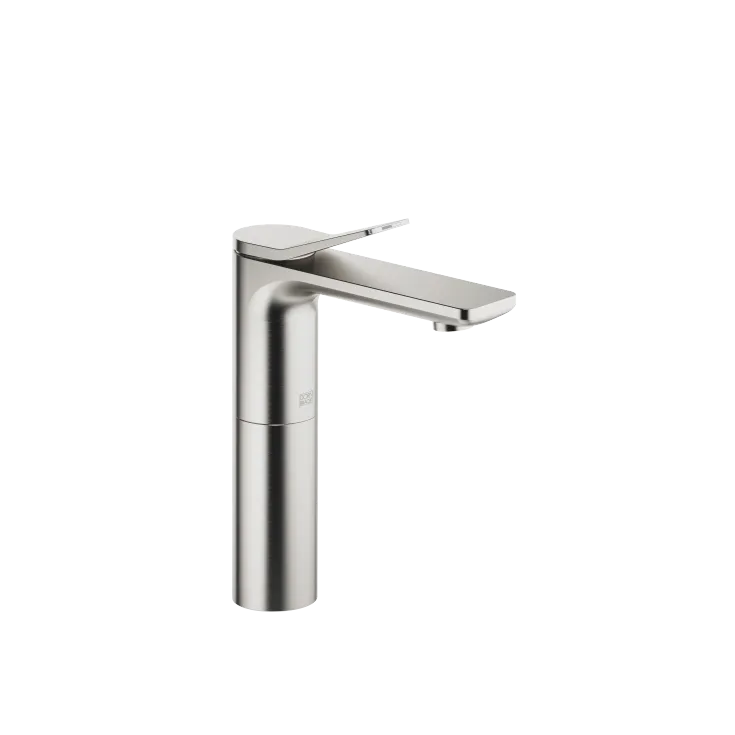 LISSÉ Single-lever basin mixer with raised base without pop-up waste - Brushed Platinum - 33 526 845-06