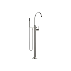 VAIA Single-lever bath mixer with stand pipe for free-standing assembly with hand shower set - Brushed Platinum - 25 863 809-06