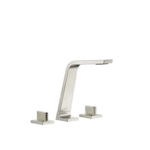 CL.1 Three-hole basin mixer without pop-up waste - Brushed Platinum - Set containing 3 articles