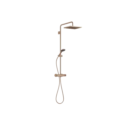 SERIES SPECIFIC Showerpipe with shower thermostat 300 x 240 mm - Brushed Bronze (PVD) - Set containing 1 articles