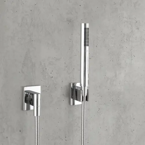 Hand shower set with individual rosettes - Brushed Durabrass (23kt Gold) - 27 808 980-28