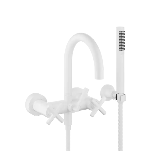 TARA Bath mixer for wall mounting with hand shower set - Matte White - 25 133 892-10 0050