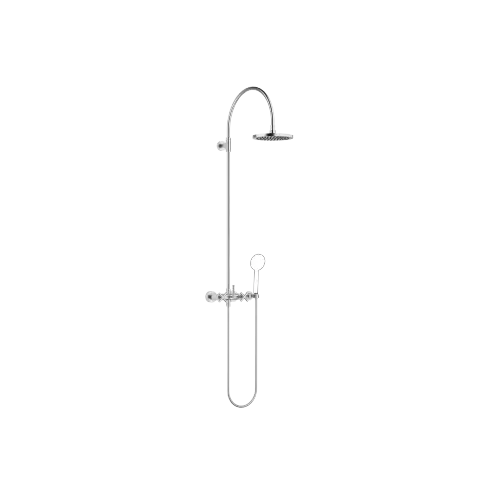 TARA Shower Pipe mit Brausebatterie ohne Handbrause FlowReduce 220 mm - Chrom gebürstet - 26 632 892-93
