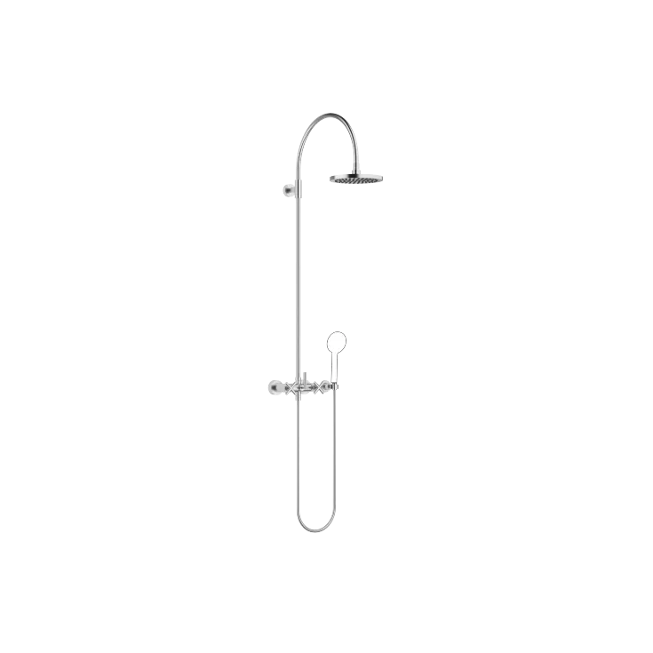 TARA Colonne de douche avec mélangeur de douche sans douchette FlowReduce 220 mm - Chrome brossé - 26 632 892-93