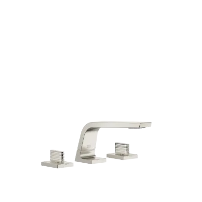 CL.1 Three-hole basin mixer without pop-up waste - Brushed Platinum - Set containing 3 articles