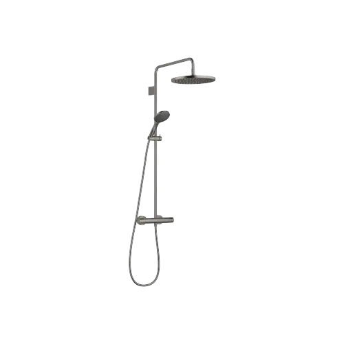 Batería de ducha con termostato de ducha con juego de ducha de mano FlowReduce 300 mm - Dark Platinum cepillado - 34 468 979-99