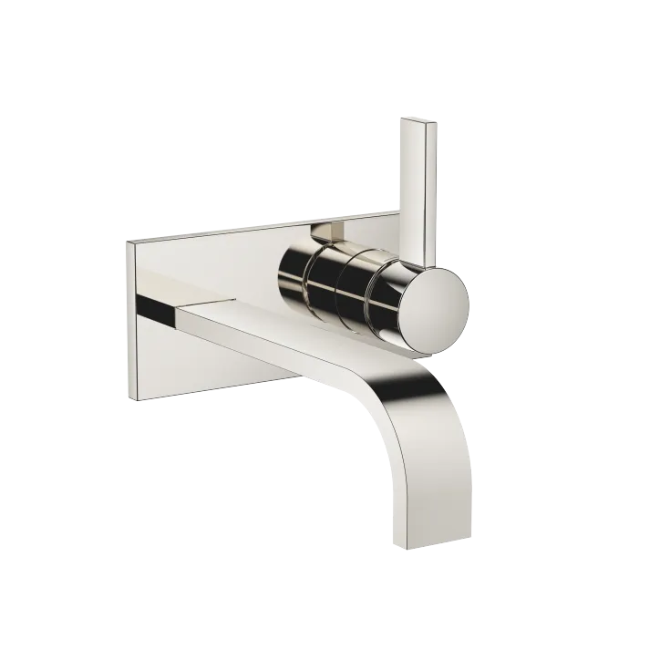 MEM Waschtisch-Wand-Einhandbatterie mit Abdeckplatte ohne Ablaufgarnitur - Platin - 36 864 782-08