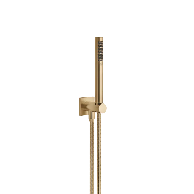 Hand shower set with integrated shower holder FlowReduce - Brushed Dark Brass - 27 802 970-39 0010
