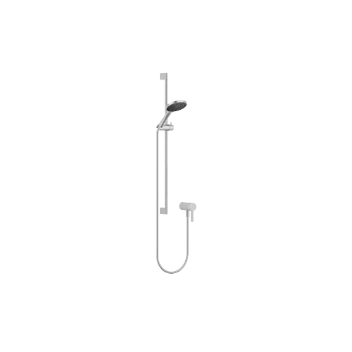 Concealed single-lever mixer with integrated shower connection with shower set - Brushed Chrome - Set containing 2 articles