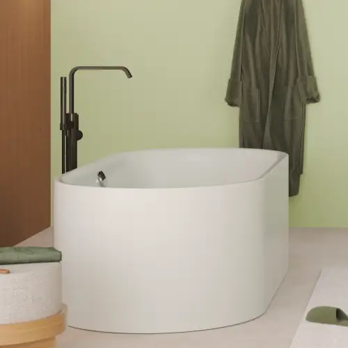 IMO Single-lever bath mixer with stand pipe for free-standing assembly with hand shower set - Chrome - 25 863 671-00