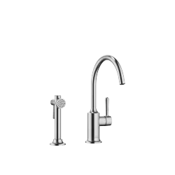 VAIA Single-lever mixer with rinsing spray set - Brushed Chrome - Set containing 2 articles