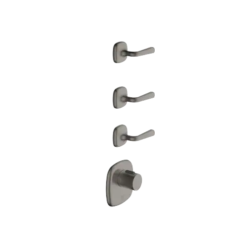 COYA xTOOL Thermostatmodul mit 3 Ventilen - Dark Platinum gebürstet - Set aus 4 Artikeln